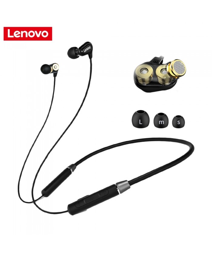 Lenovo HE08 Headset Dual Dynamic Wireless Sports Headphones HIFI Stereo HD Call Waterproof Neckband